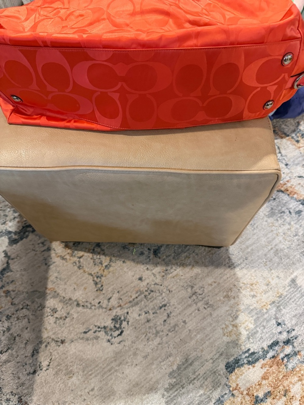 Coach Orange Signature Travel Nylon Duffle Bag 20 by 12 - Picture 10 of 12